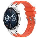 For Huawei Watch GT3 42mm 20mm Quick Release Silver Buckle Royal Silicone Watch Band(Orange)