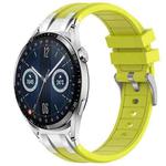 For Huawei Watch GT3 42mm 20mm Quick Release Silver Buckle Royal Silicone Watch Band(Vital Yellow)