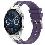 For Huawei Watch GT3 42mm 20mm Quick Release Silver Buckle Royal Silicone Watch Band(Purple)