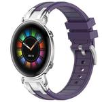 For Huawei Watch GT2 42mm 20mm Quick Release Silver Buckle Royal Silicone Watch Band(Purple)