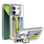 For Xiaomi Redmi Note 13 Pro 5G Card Bag Holder Acrylic Hybrid TPU Phone Case(White)