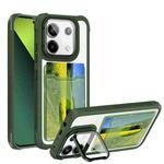 For Xiaomi Redmi Note 13 Pro 5G Card Bag Holder Acrylic Hybrid TPU Phone Case(Green)