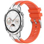 For Huawei Watch GT4 46mm 22mm Quick Release Silver Buckle Royal Silicone Watch Band(Orange)