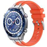 For Huawei Watch Ultimate 22mm Quick Release Silver Buckle Royal Silicone Watch Band(Orange)