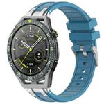 For Huawei Watch GT3 SE 22mm Quick Release Silver Buckle Royal Silicone Watch Band(Sea Blue)