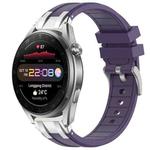 For Huawei Watch3 Pro New 22mm Quick Release Silver Buckle Royal Silicone Watch Band(Purple)