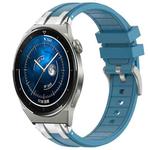 For Huawei Watch GT3 Pro 46mm 22mm Quick Release Silver Buckle Royal Silicone Watch Band(Sea Blue)