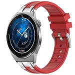 For Huawei Watch GT3 Pro 46mm 22mm Quick Release Silver Buckle Royal Silicone Watch Band(Red)