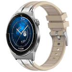 For Huawei Watch GT3 Pro 46mm 22mm Quick Release Silver Buckle Royal Silicone Watch Band(Starlight)