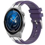 For Huawei Watch GT3 Pro 46mm 22mm Quick Release Silver Buckle Royal Silicone Watch Band(Purple)