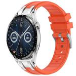 For Huawei Watch GT3 46mm 22mm Quick Release Silver Buckle Royal Silicone Watch Band(Orange)