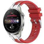 For Huawei Watch3 Pro 22mm Quick Release Silver Buckle Royal Silicone Watch Band(Red)