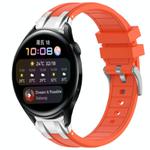 For Huawei Watch 3 22mm Quick Release Silver Buckle Royal Silicone Watch Band(Orange)