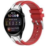 For Huawei Watch 3 22mm Quick Release Silver Buckle Royal Silicone Watch Band(Red)