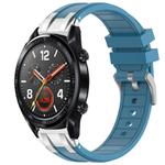 For Huawei Watch GT 22mm Quick Release Silver Buckle Royal Silicone Watch Band(Sea Blue)