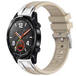 For Huawei Watch GT 22mm Quick Release Silver Buckle Royal Silicone Watch Band(Starlight)