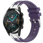 For Huawei Watch GT2 46mm 22mm Quick Release Silver Buckle Royal Silicone Watch Band(Purple)