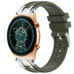 For Honor Watch GS 4 22mm Quick Release Silver Buckle Royal Silicone Watch Band(Olive Green)