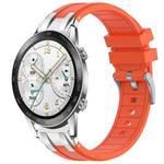 For Honor Watch GS 3i 22mm Quick Release Silver Buckle Royal Silicone Watch Band(Orange)