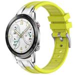 For Honor Watch GS 3i 22mm Quick Release Silver Buckle Royal Silicone Watch Band(Vital Yellow)