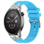 For Amazfit Watch GTR 4 22mm Quick Release Silver Buckle Royal Silicone Watch Band(Sky Blue)