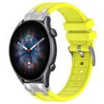 For Amazfit Watch GTR 3 pro 22mm Quick Release Silver Buckle Royal Silicone Watch Band(Vital Yellow)