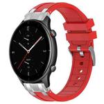 For Amazfit Watch GTR 2e 22mm Quick Release Silver Buckle Royal Silicone Watch Band(Red)