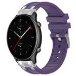 For Amazfit Watch GTR 2e 22mm Quick Release Silver Buckle Royal Silicone Watch Band(Purple)