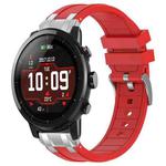 For Amazfit Sport Watch 3 22mm Quick Release Silver Buckle Royal Silicone Watch Band(Red)