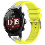 For Amazfit Sport Watch 3 22mm Quick Release Silver Buckle Royal Silicone Watch Band(Vital Yellow)