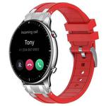 For Amazfit Watch GTR 2 22mm Quick Release Silver Buckle Royal Silicone Watch Band(Red)