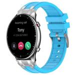 For Amazfit Watch GTR 2 22mm Quick Release Silver Buckle Royal Silicone Watch Band(Sky Blue)