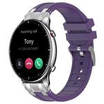 For Amazfit Watch GTR 2 22mm Quick Release Silver Buckle Royal Silicone Watch Band(Purple)