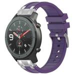 For Amazfit Watch GTR 47mm 22mm Quick Release Silver Buckle Royal Silicone Watch Band(Purple)