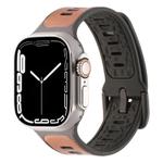 For Apple Watch Ultra 2 49mm Leather Skin Silicone Watch Band(Brown)