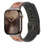 For Apple Watch Series 10 46mm Leather Skin Silicone Watch Band(Brown)