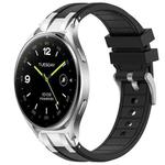 For Xiaomi Watch 2 22mm Quick Release Silver Buckle Royal Silicone Watch Band(Black)