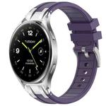 For Xiaomi Watch 2 22mm Quick Release Silver Buckle Royal Silicone Watch Band(Purple)