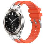 For Xiaomi Watch S3 22mm Quick Release Silver Buckle Royal Silicone Watch Band(Orange)