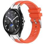 For Xiaomi Watch 2 Pro 22mm Quick Release Silver Buckle Royal Silicone Watch Band(Orange)