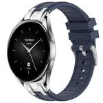 For Xiaomi Watch S2 22mm Quick Release Silver Buckle Royal Silicone Watch Band(Navy Blue)