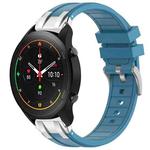 For Xiaomi Watch S1 Pro 22mm Quick Release Silver Buckle Royal Silicone Watch Band(Sea Blue)