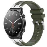 For Xiaomi Watch S1 22mm Quick Release Silver Buckle Royal Silicone Watch Band(Olive Green)