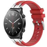 For Xiaomi Watch S1 22mm Quick Release Silver Buckle Royal Silicone Watch Band(Red)