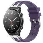 For Xiaomi Watch S1 22mm Quick Release Silver Buckle Royal Silicone Watch Band(Purple)