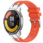 For Xiaomi Watch Color 2 22mm Quick Release Silver Buckle Royal Silicone Watch Band(Orange)