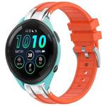 For Garmin Forerunner 265 22mm Quick Release Silver Buckle Royal Silicone Watch Band(Orange)