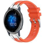 For Garmin Venu 2 22mm Quick Release Silver Buckle Royal Silicone Watch Band(Orange)