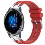 For Garmin Venu 2 22mm Quick Release Silver Buckle Royal Silicone Watch Band(Red)