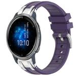 For Garmin Venu 2 22mm Quick Release Silver Buckle Royal Silicone Watch Band(Purple)